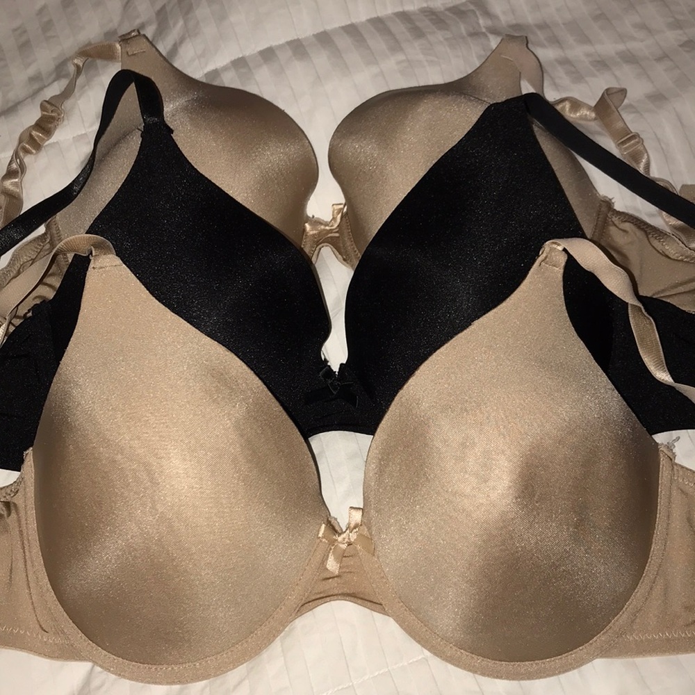 Set of 3 36DD bras- 2 nude, 1 black